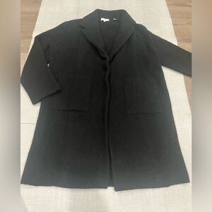 [M]Vince Black Wool Alpaca Textured One Button Blazer Jacket